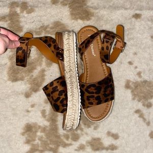 Pierre Dumas cheetah platform sandal